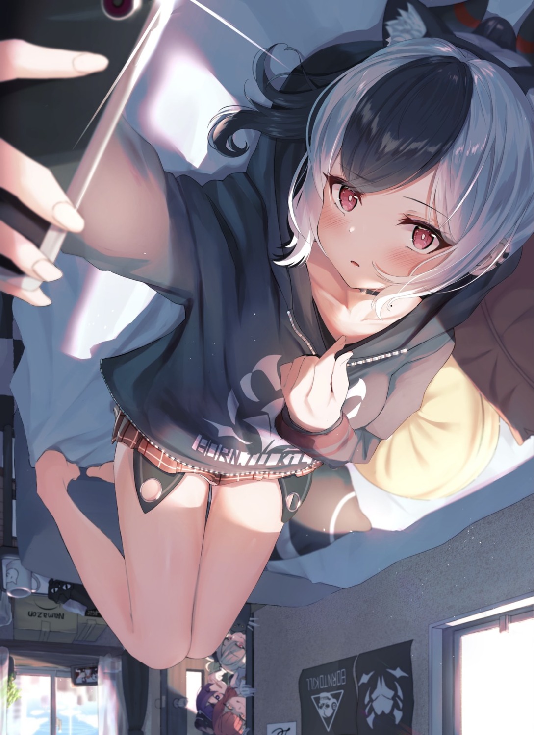 animal_ears, blue_archive, nose_(oekaki1825), rikuhachima_aru, selfie