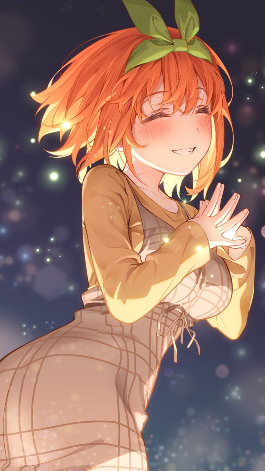 5-toubun_no_hanayome, breast_hold, dress, katsumata_masato, nakano_yotsuba