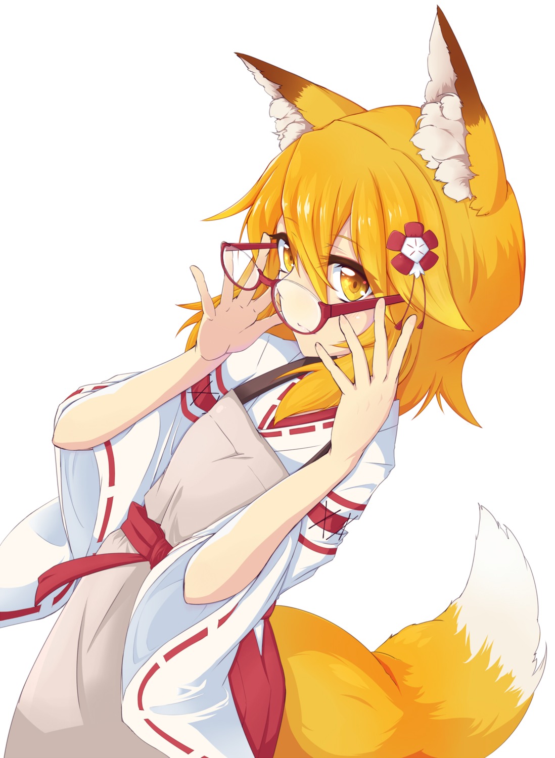 animal_ears, kitsune, megane, miko, senko-san, sewayaki_kitsune_no_senko-san, suu2510, tail
