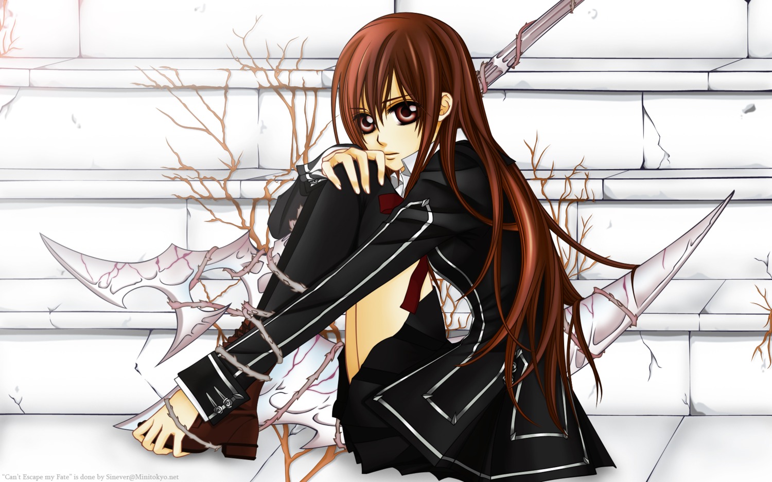 cross_yuuki, vampire_knight, vector_trace, wallpaper, watermark