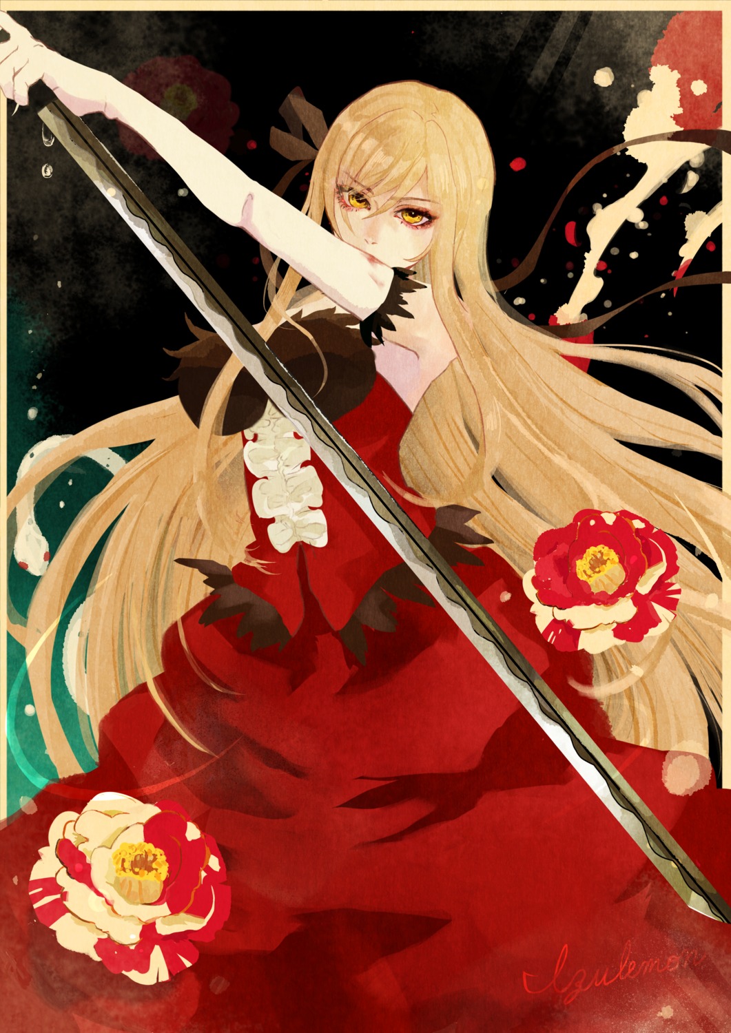 bakemonogatari, dress, izu_lemon, kissshot_acerolaorion_heartunderblade, kizumonogatari, monogatari_(series), sword