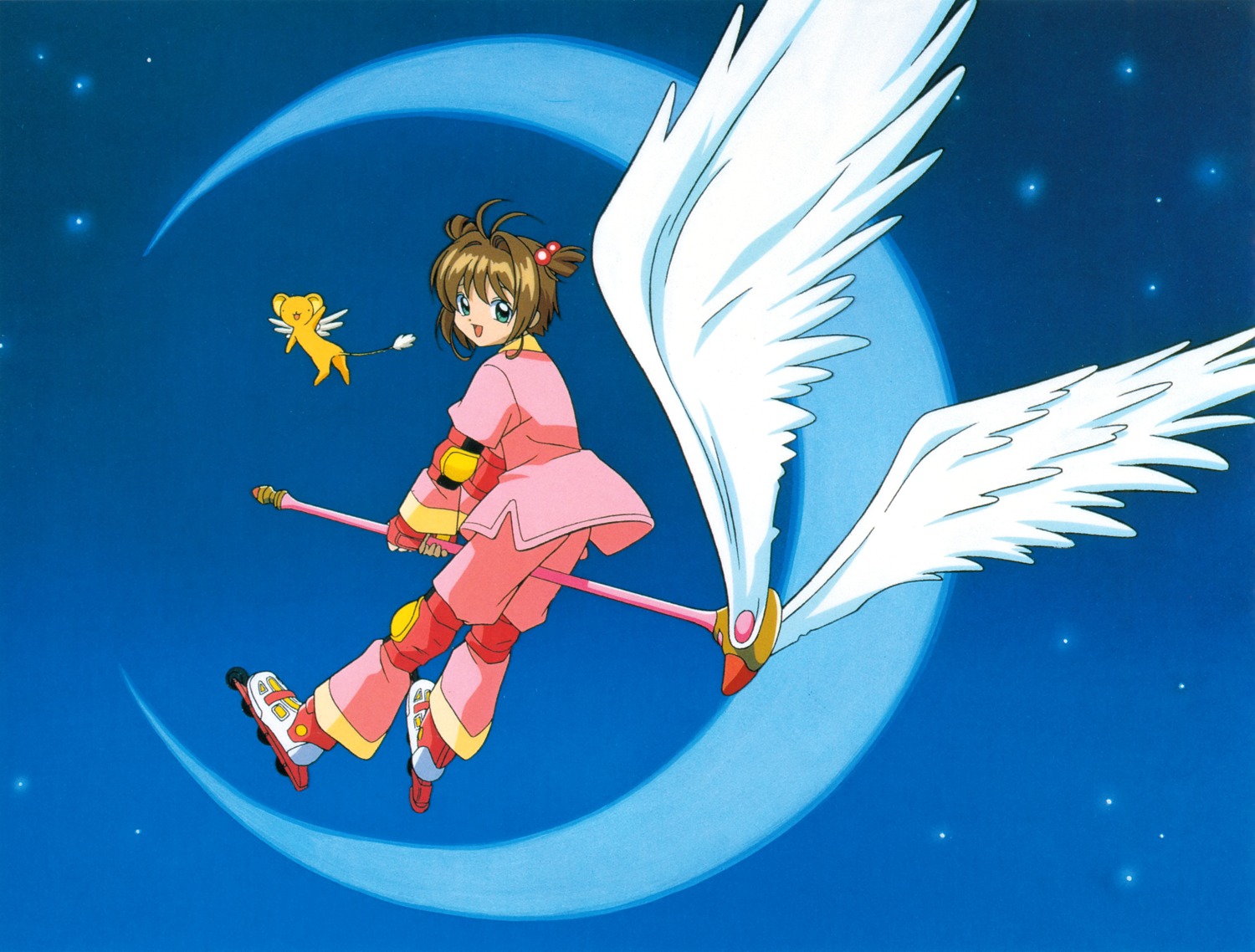 card_captor_sakura, fly_(card_captor_sakura), kerberos, kinomoto_sakura, madhouse, suzuki_norimitsu, weapon, wings