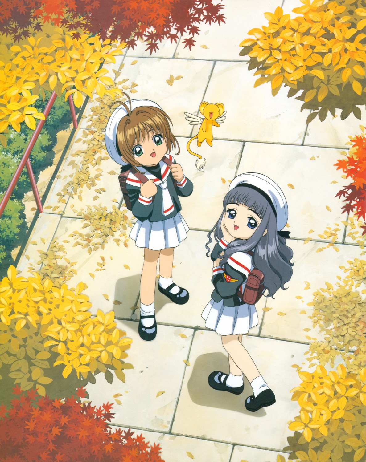 card_captor_sakura, daidouji_tomoyo, kerberos, kinomoto_sakura, madhouse, seifuku, takahashi_kumiko