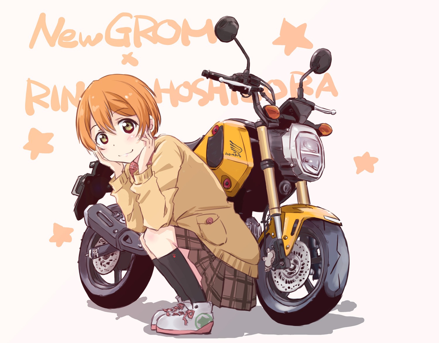 hoshizora_rin, love_live!, love_live!_(series), maruyo, seifuku, skirt_lift, sweater