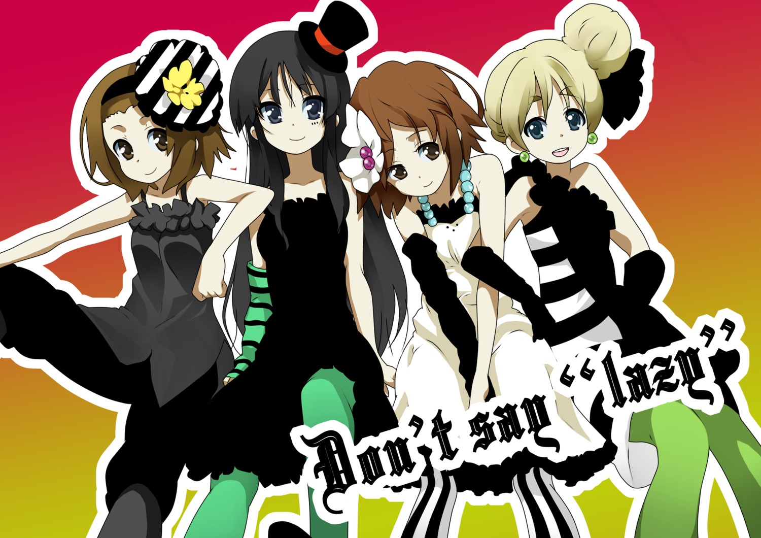 akiyama_mio, hirasawa_yui, k-on!, kotobuki_tsumugi, mitsuki_meia, pantyhose, tainaka_ritsu