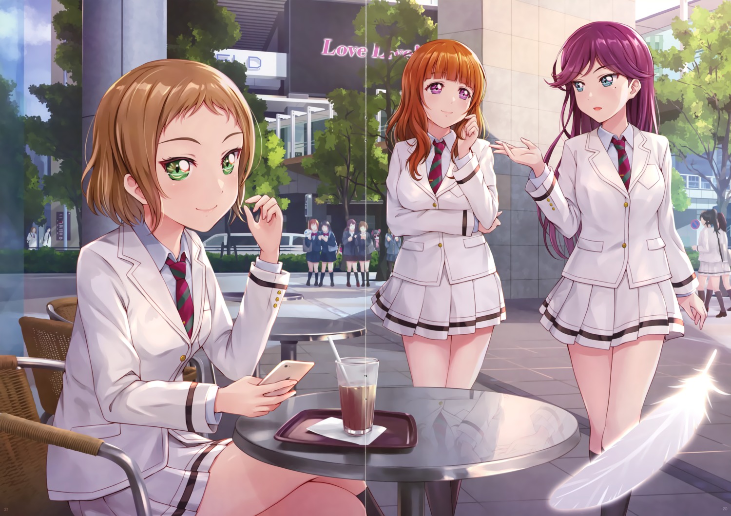 breast_hold, kira_tsubasa, love_live!, love_live!_(series), seifuku, shamakho, toudou_erena, yuuki_anju