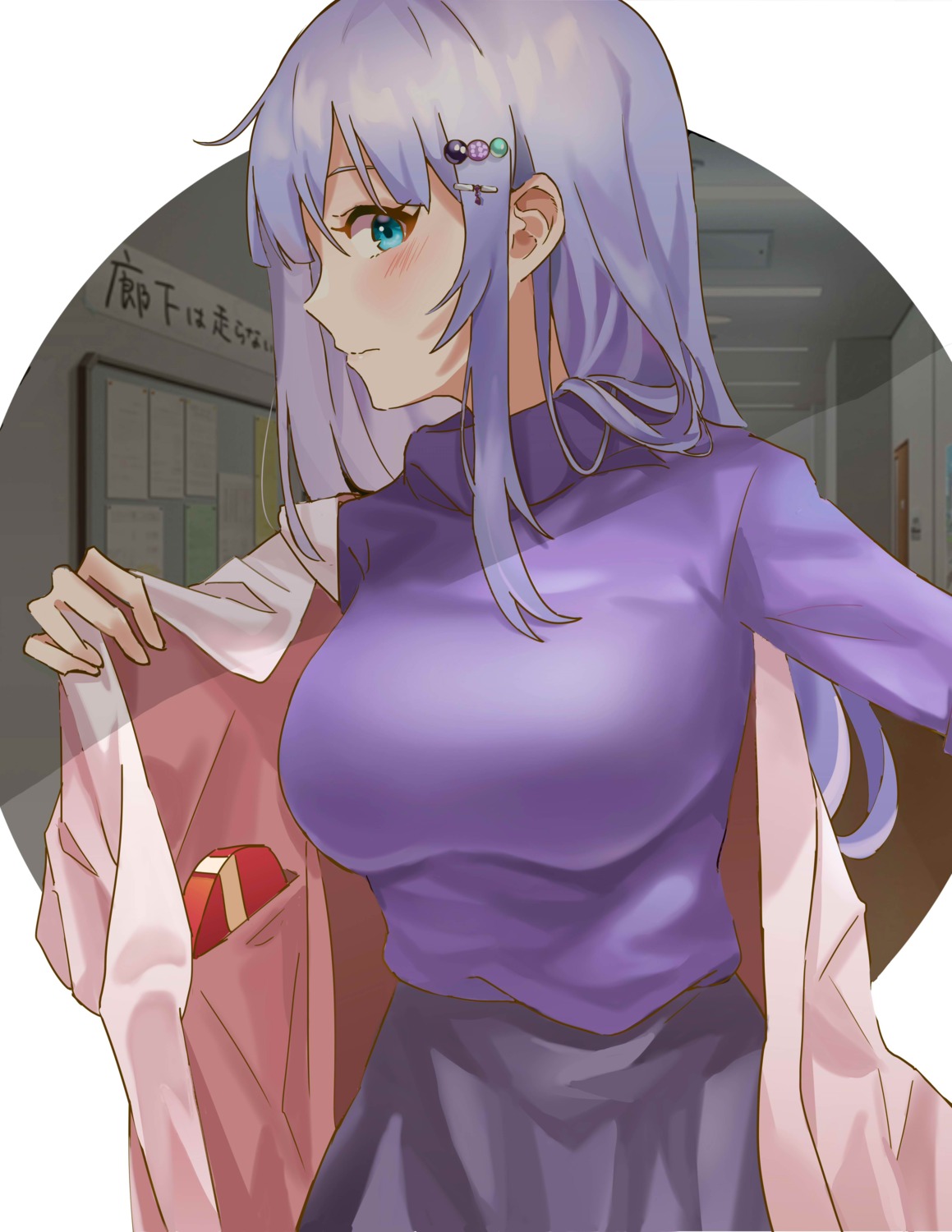 feipin_zhanshi, shiraishi_tsumugi, sweater, the_idolm@ster, the_idolm@ster_million_live!, undressing, valentine