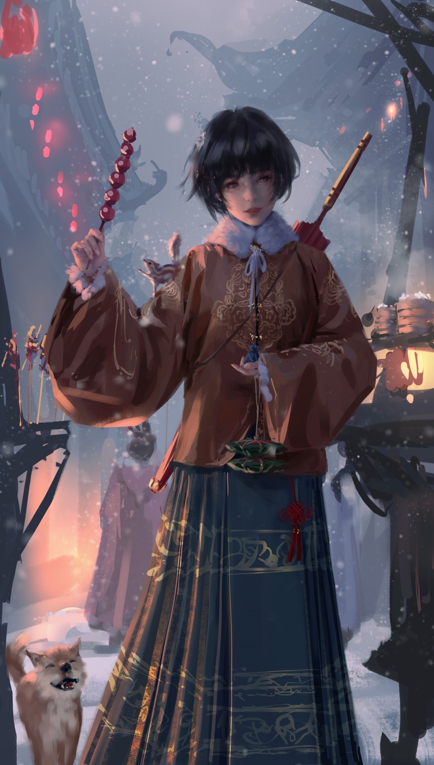 asian_clothes, ghostblade, jade_(ghostblade), possible_duplicate, umbrella, wlop