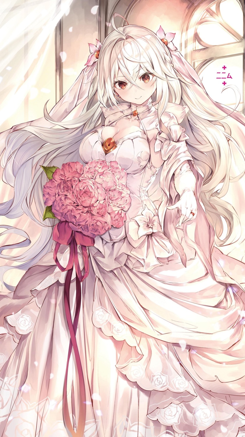 cleavage, dress, fal_maro, ninym_ralei, tensai_ouji_no_akaji_kokka_saiseijutsu_~souda_baikoku_shiyou~, wedding_dress