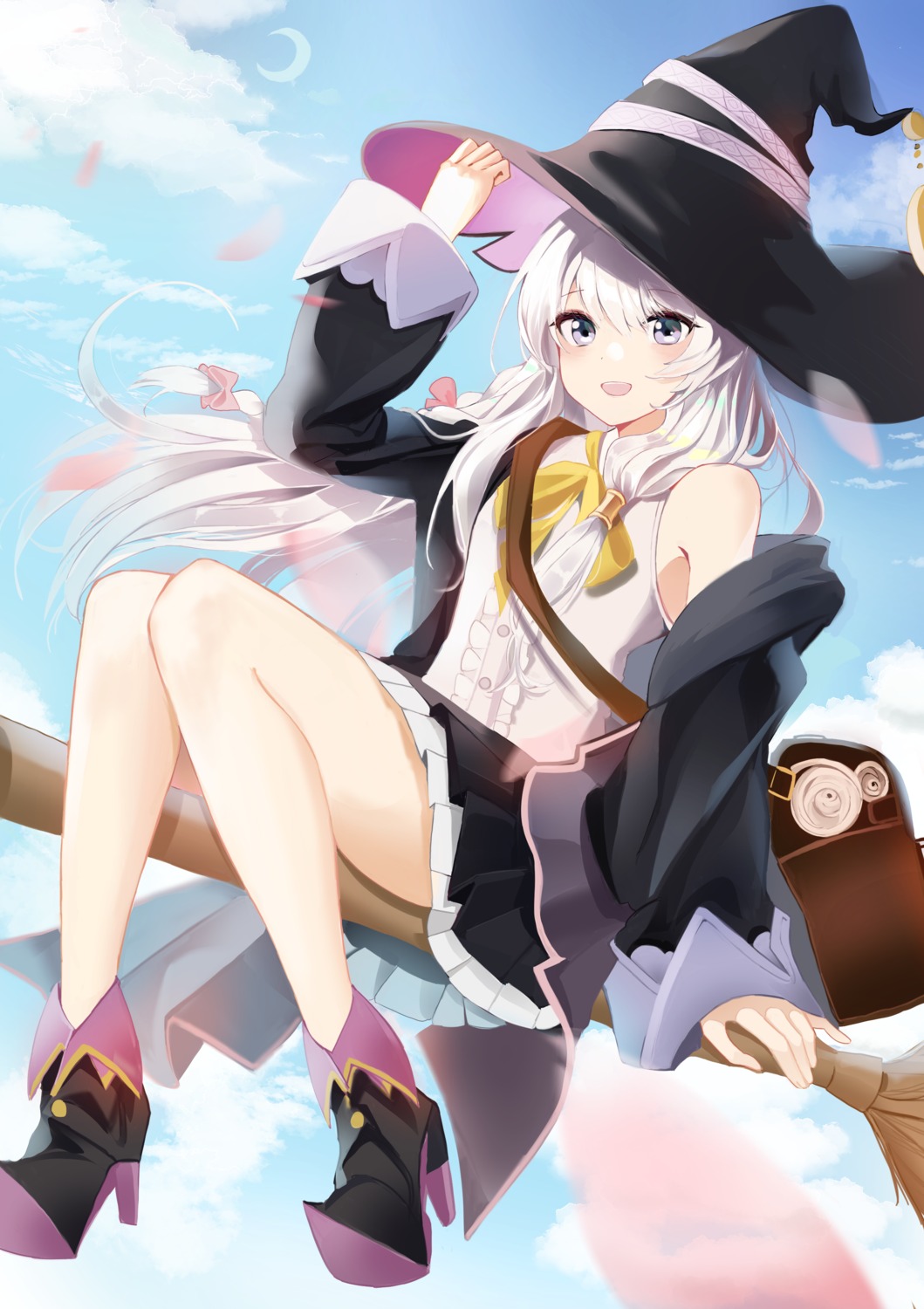 elaina_(majotabi), heels, majo_no_tabitabi, mungduck, skirt_lift, witch