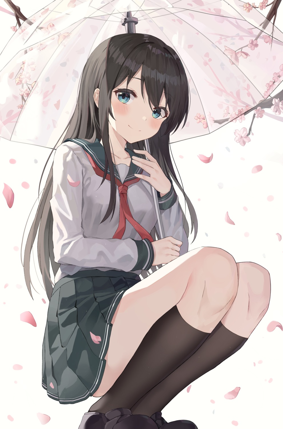 k.j., seifuku, skirt_lift, umbrella