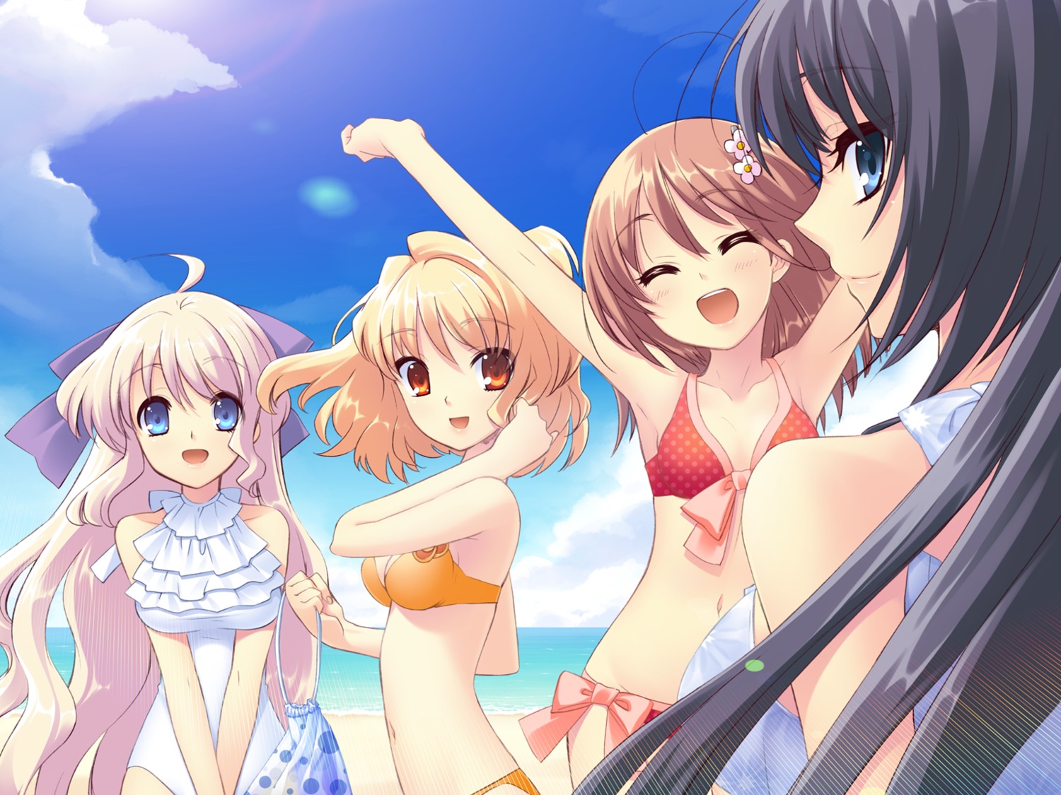 bikini, flyable_heart, game_cg, inaba_yui, ito_noizi, minase_sakurako, shirasagi_mayuri, sumeragi_amane
