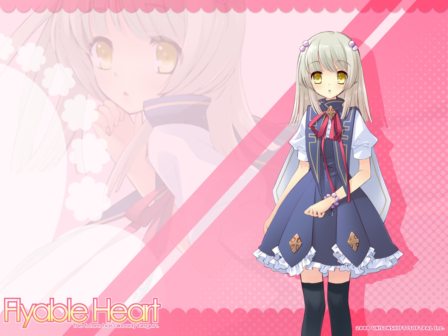 flyable_heart, ito_noizi, seifuku, silhouette, thighhighs, unisonshift, wallpaper, yukishiro_suzuno