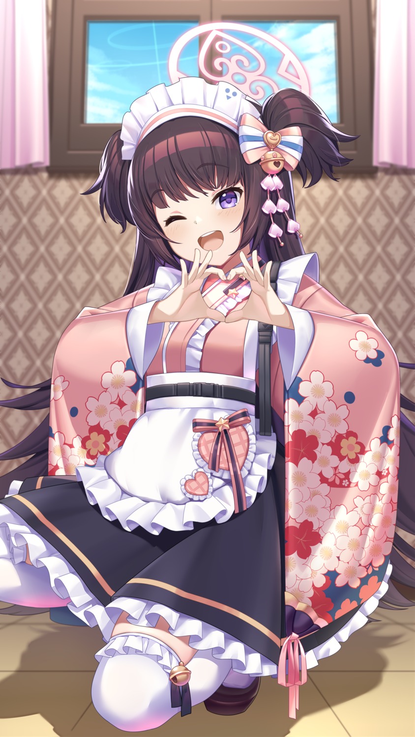blue_archive, maid, thighhighs, wa_maid, wotori