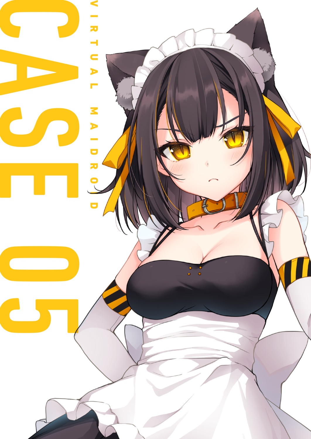 animal_ears, cleavage, maid, nekomimi, nikyuppa