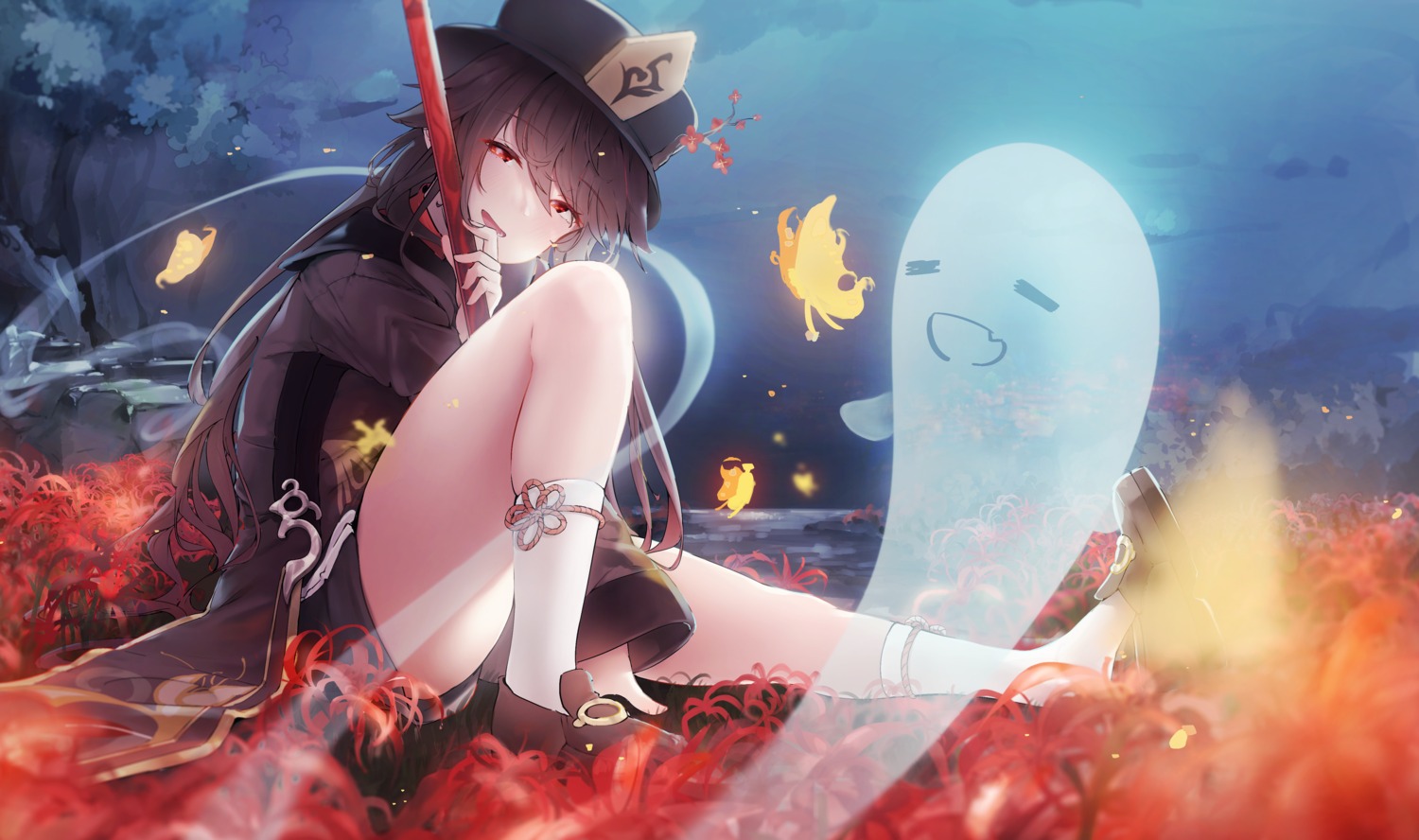 amamami_prime, asian_clothes, genshin_impact, hu_tao