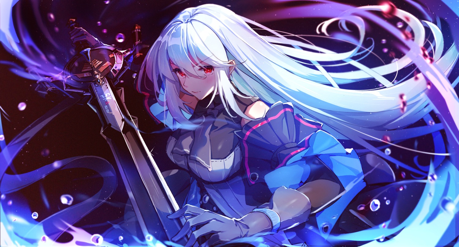 arknights, skadi_(arknights), sword, yorurui_sansan