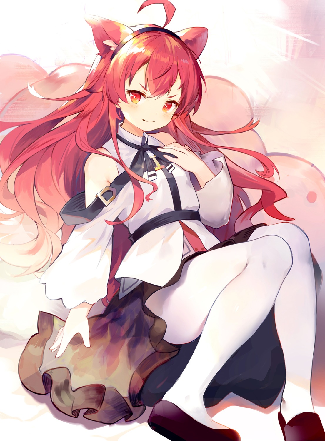 animal_ears, eris_boreas_greyrat, leilin, mushoku_tensei, pantyhose, skirt_lift