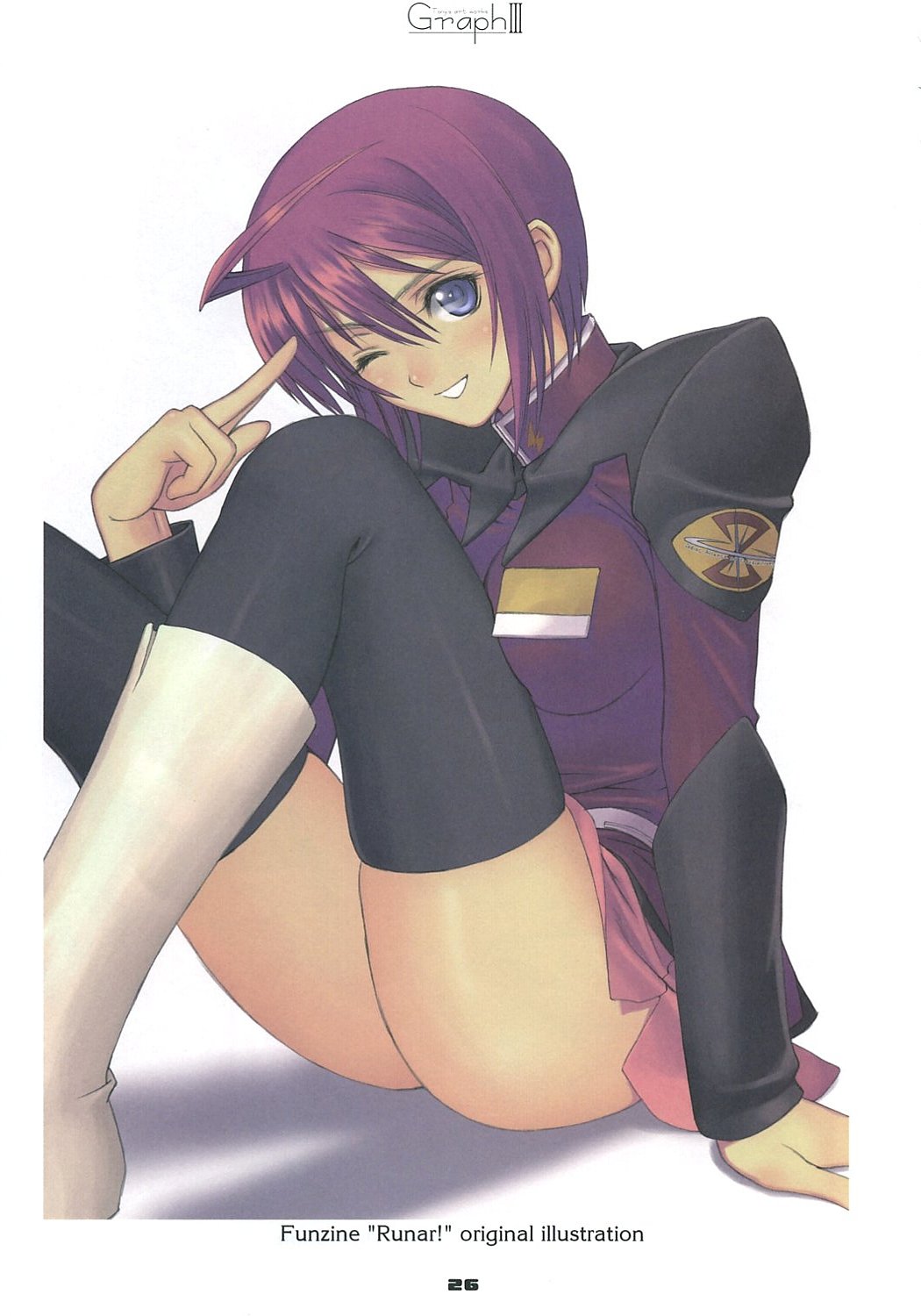 bleed_through, gundam, gundam_seed, gundam_seed_destiny, lunamaria_hawke, thighhighs, tony_taka, uniform