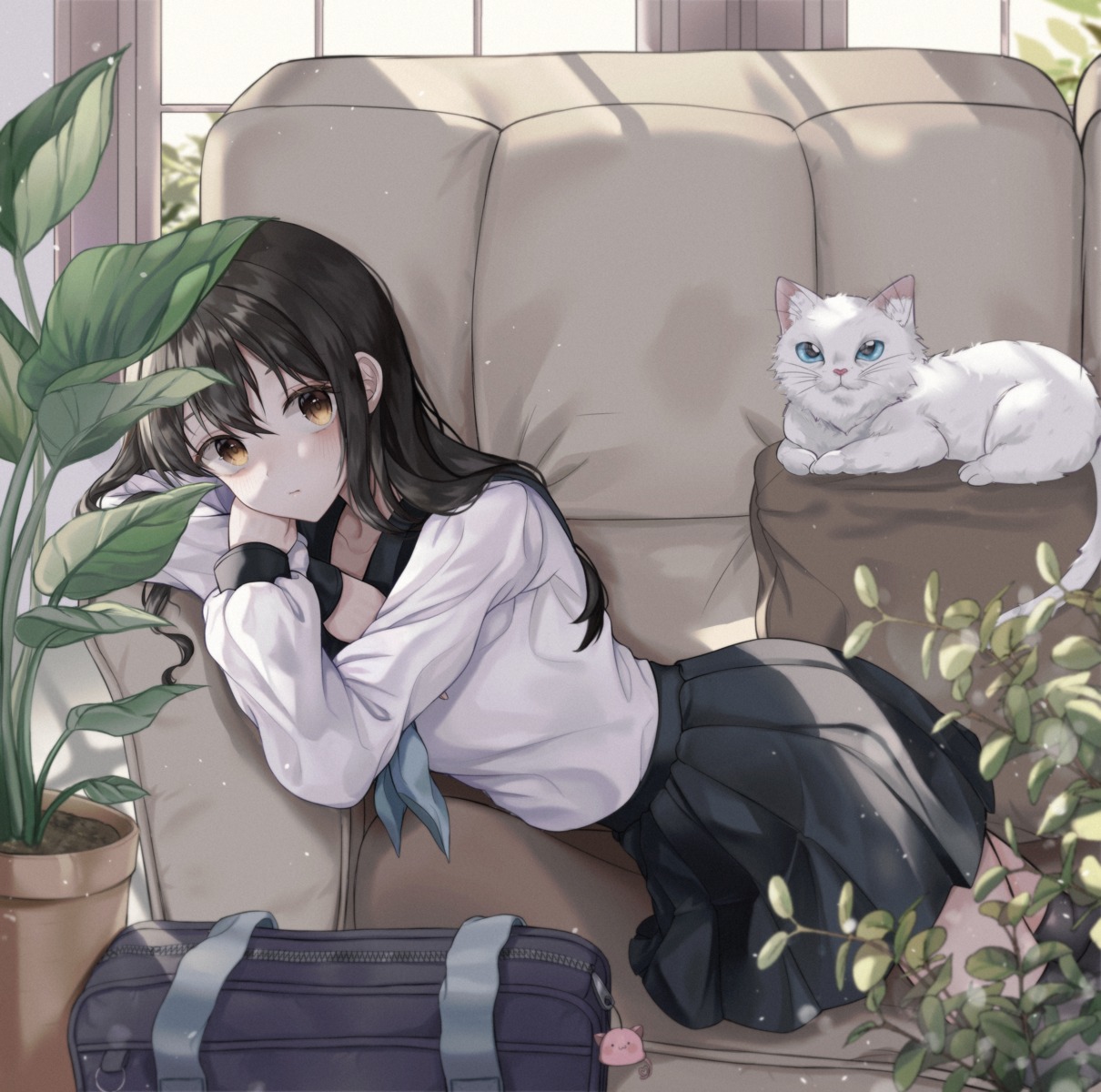neko, samyang_art, seifuku