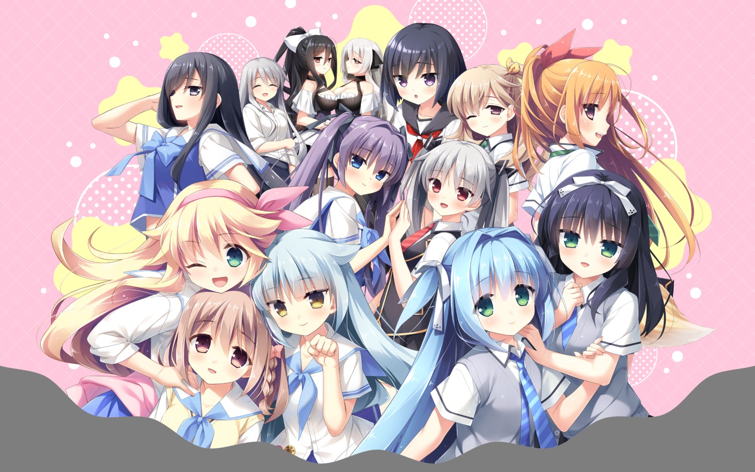 crossover, cube, dress_shirt, kanekiyo_miwa, kurano_kun_chi_no_futago_jijou, mamiya-kunchi_no_itsutsugo_jijou, seifuku, sweater