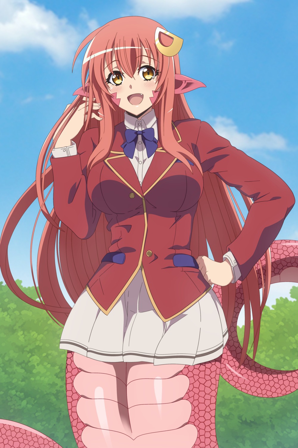 bokutachi_wa_benkyou_ga_dekinai, cosplay, miia_(monster_musume), monster_girl, monster_musume_no_iru_nichijou, pointy_ears, seifuku, tail, zorzero