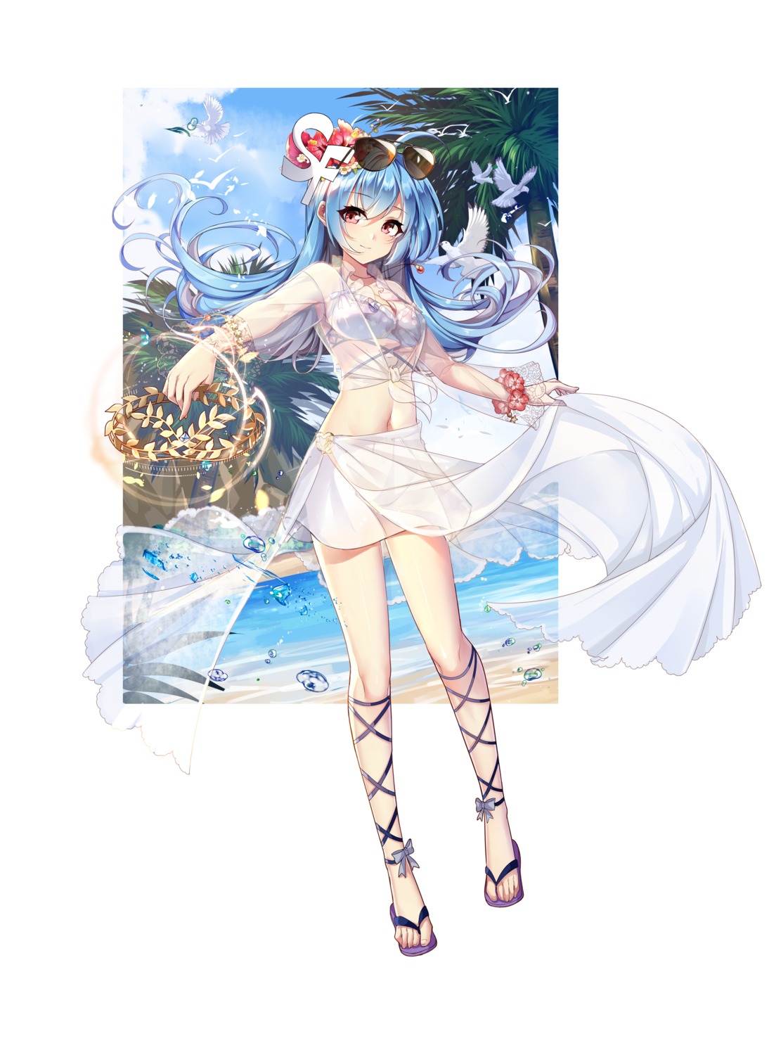 bikini_top, k12io, megane, see_through, skirt_lift, swimsuits