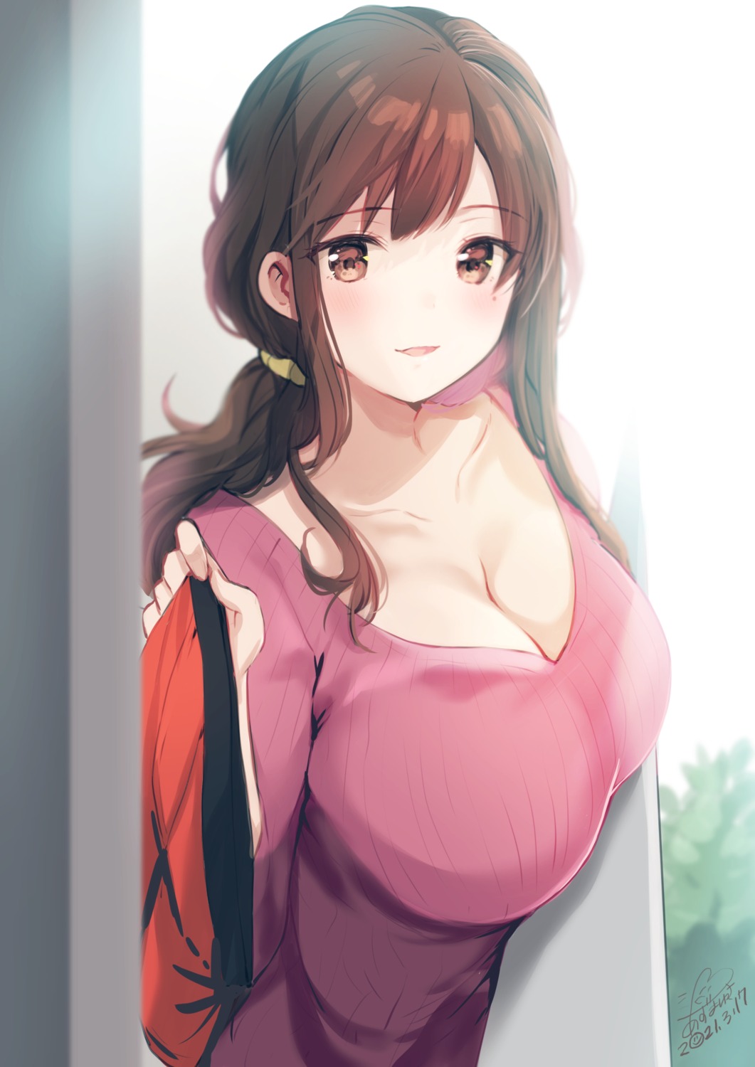 azuma_yuki, cleavage, sweater