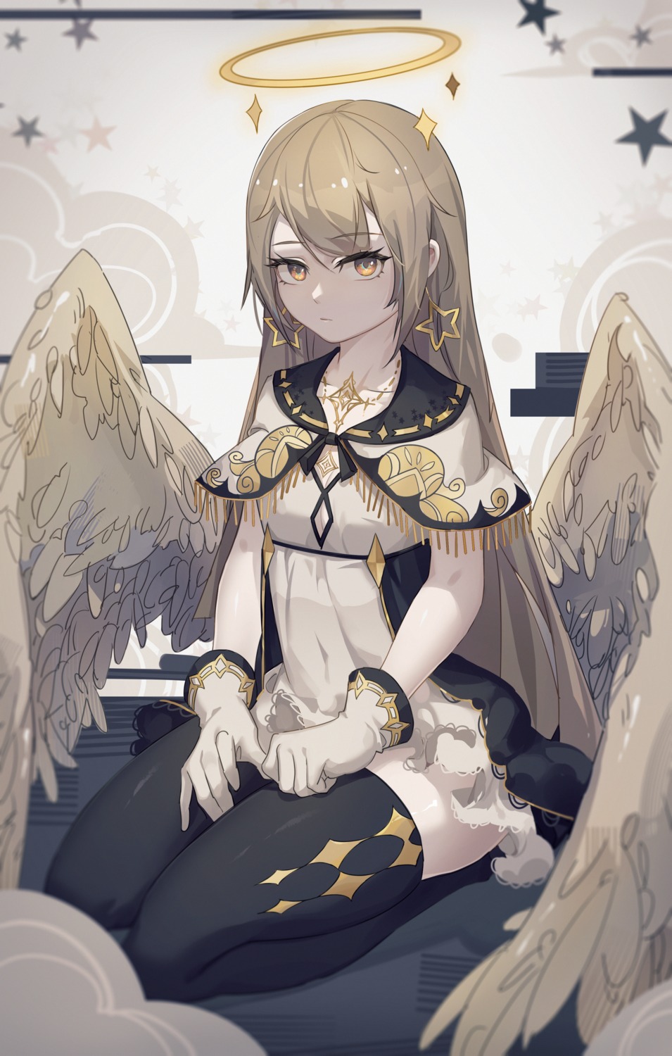 angel, thighhighs, wings, yuk233