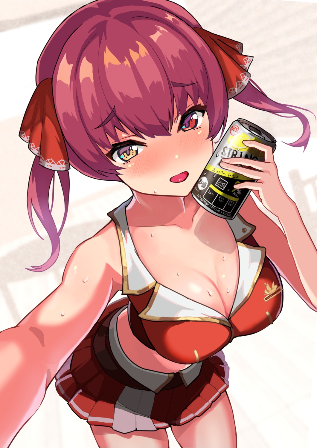 cleavage, heterochromia, hololive, houshou_marine, oritonagi