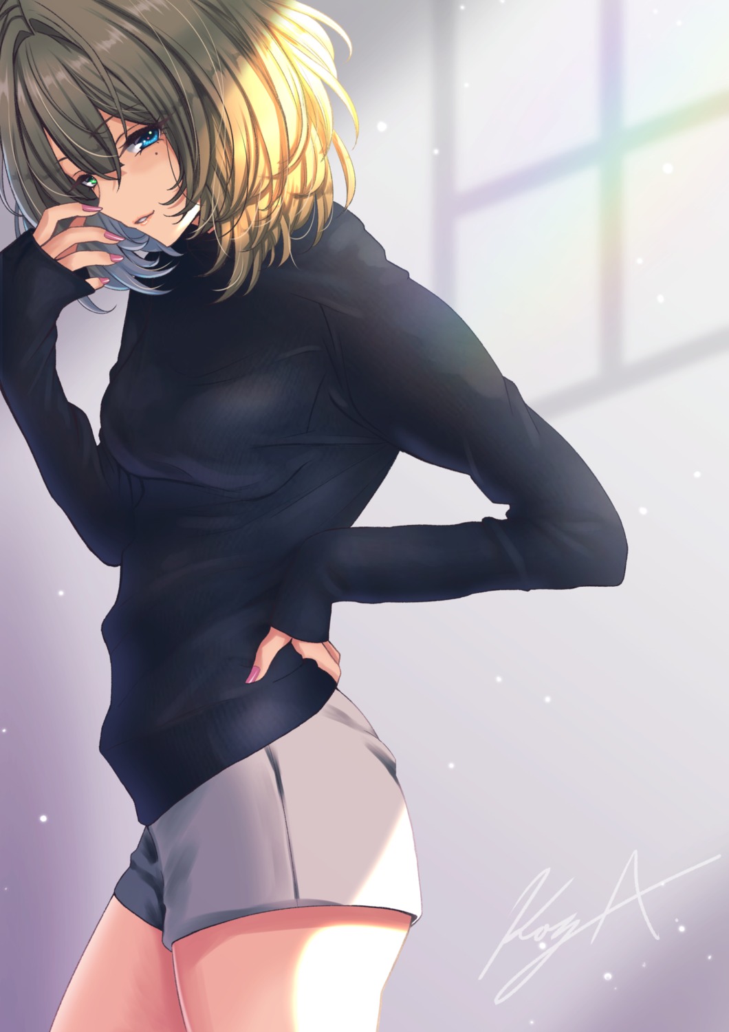 heterochromia, koya_(koya_x_00), sweater, takagaki_kaede, the_idolm@ster, the_idolm@ster_cinderella_girls