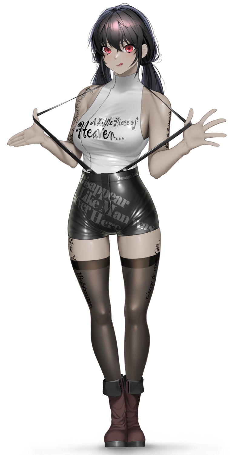 norunollu, tattoo, thighhighs