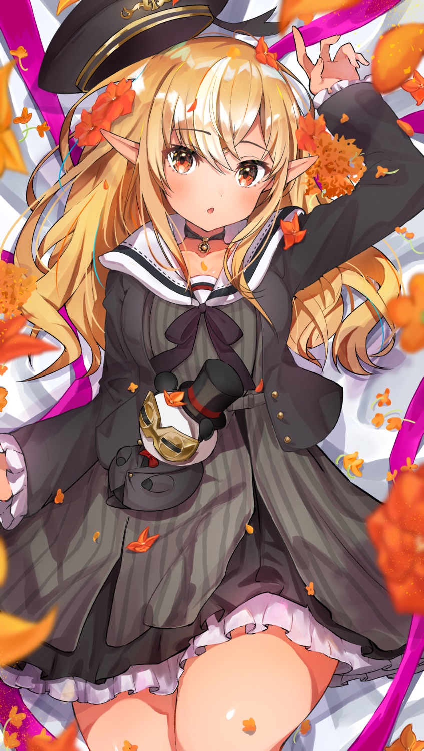 elf, furuki_ayaginutaira, hololive, pointy_ears, seifuku, shiranui_flare
