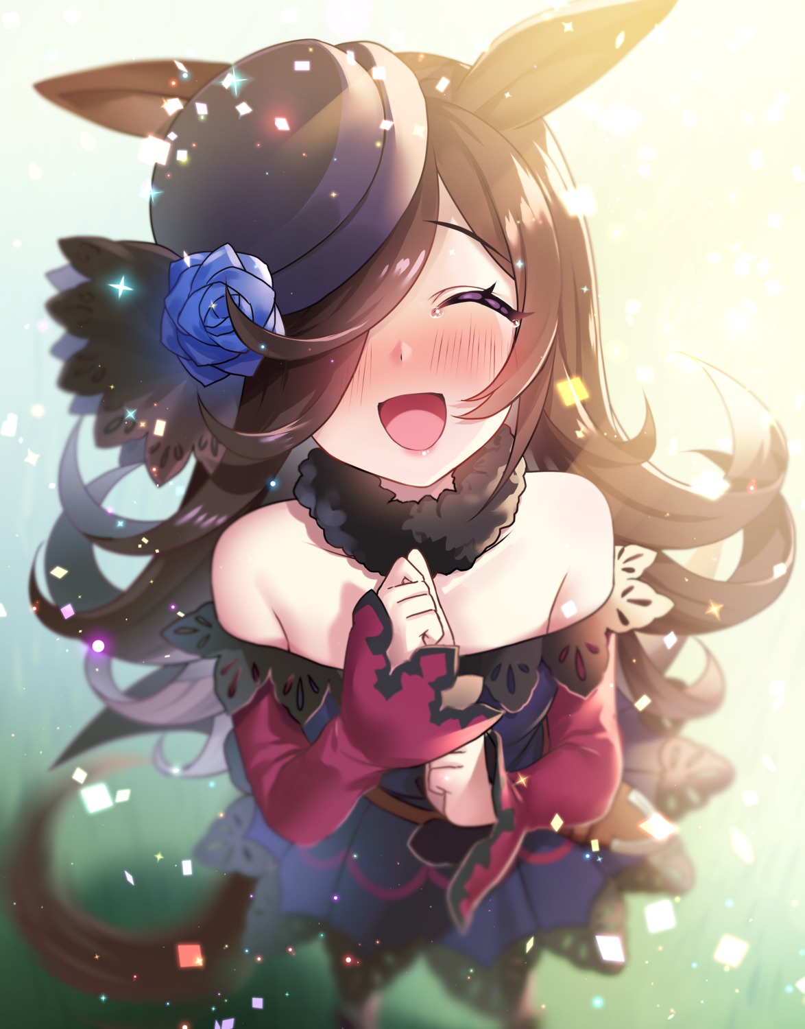 animal_ears, hanasaki_mahiru, no_bra, rice_shower_(umamusume), tail, uma_musume_pretty_derby
