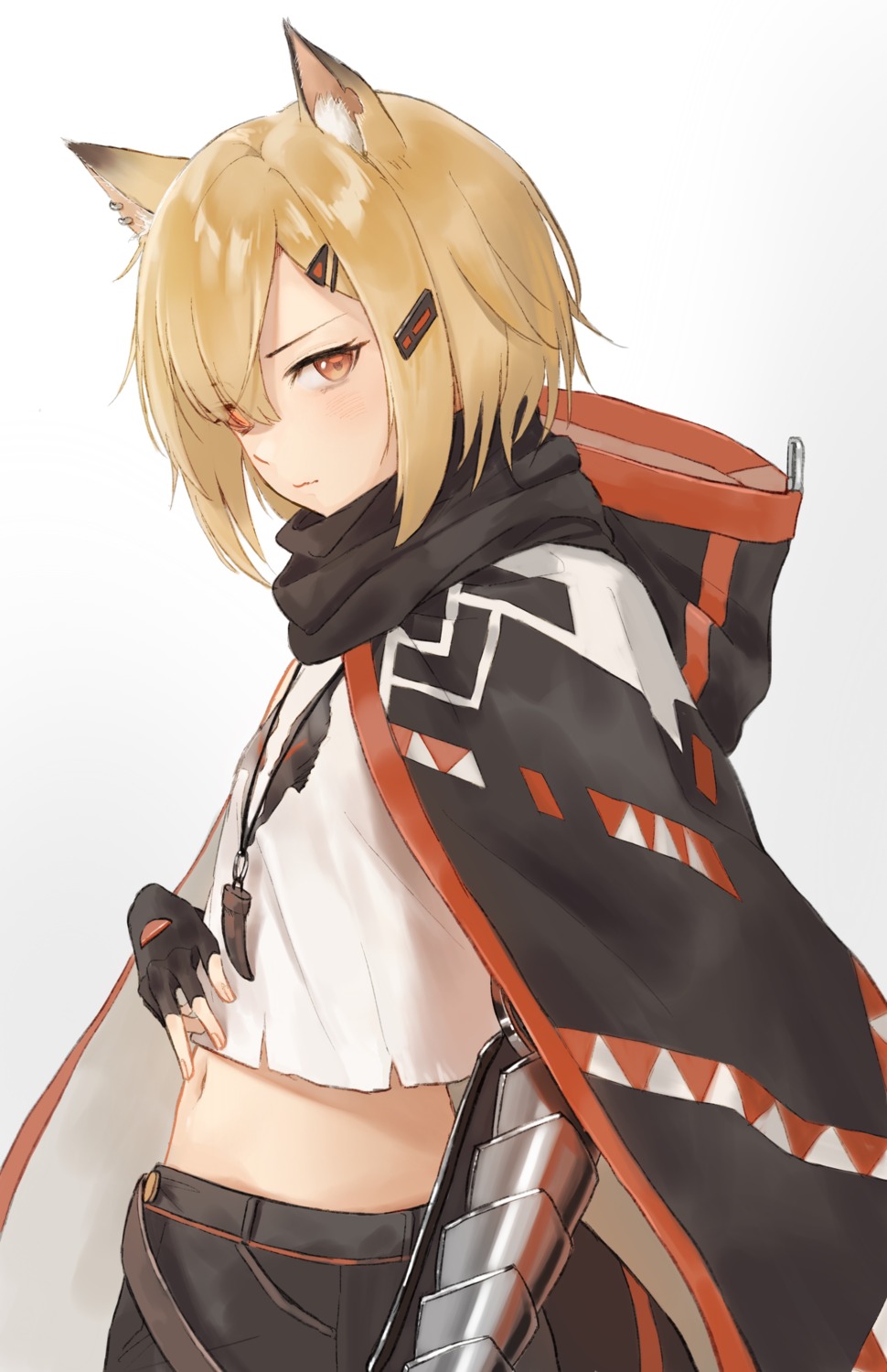 animal_ears, arknights, armor, jfjf, torn_clothes, vermeil_(arknights)