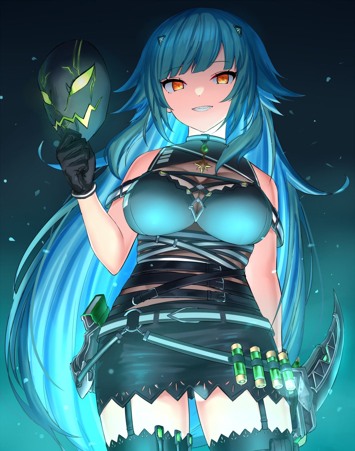 kitakouji_hisui, nichijo_(artist), nijisanji, stockings, thighhighs, weapon