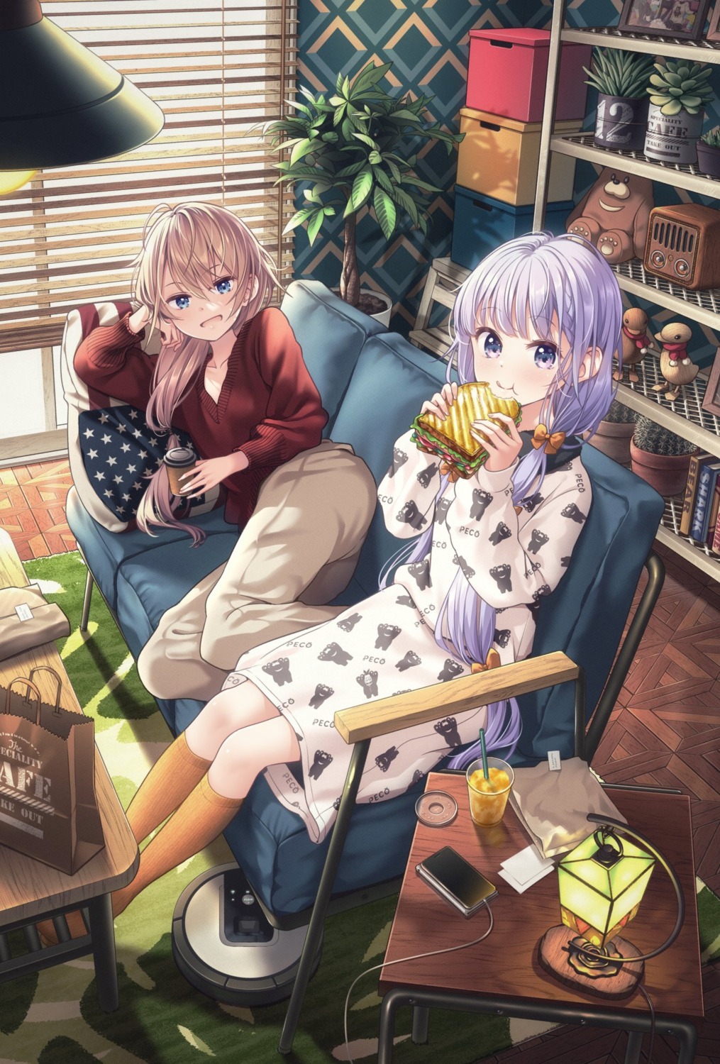 dress, new_game!, suzukaze_aoba, sweater, tokunou_shoutarou, yagami_kou