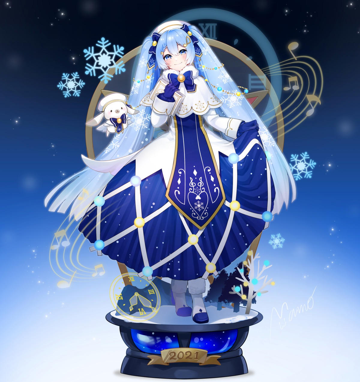 hatsune_miku, mamo_(fortune-mm), skirt_lift, vocaloid, yuki_miku