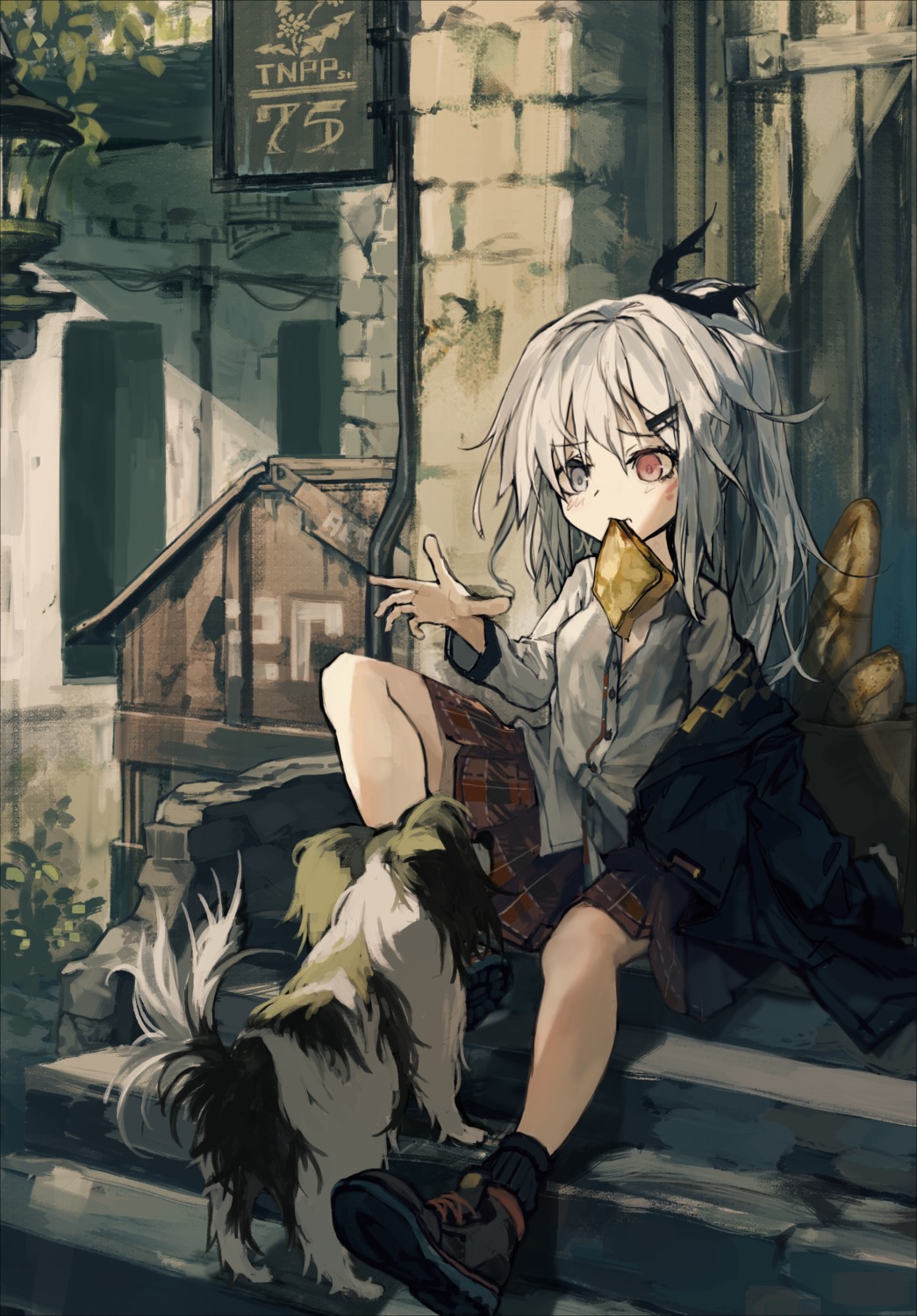 heterochromia, scyze, seifuku, skirt_lift