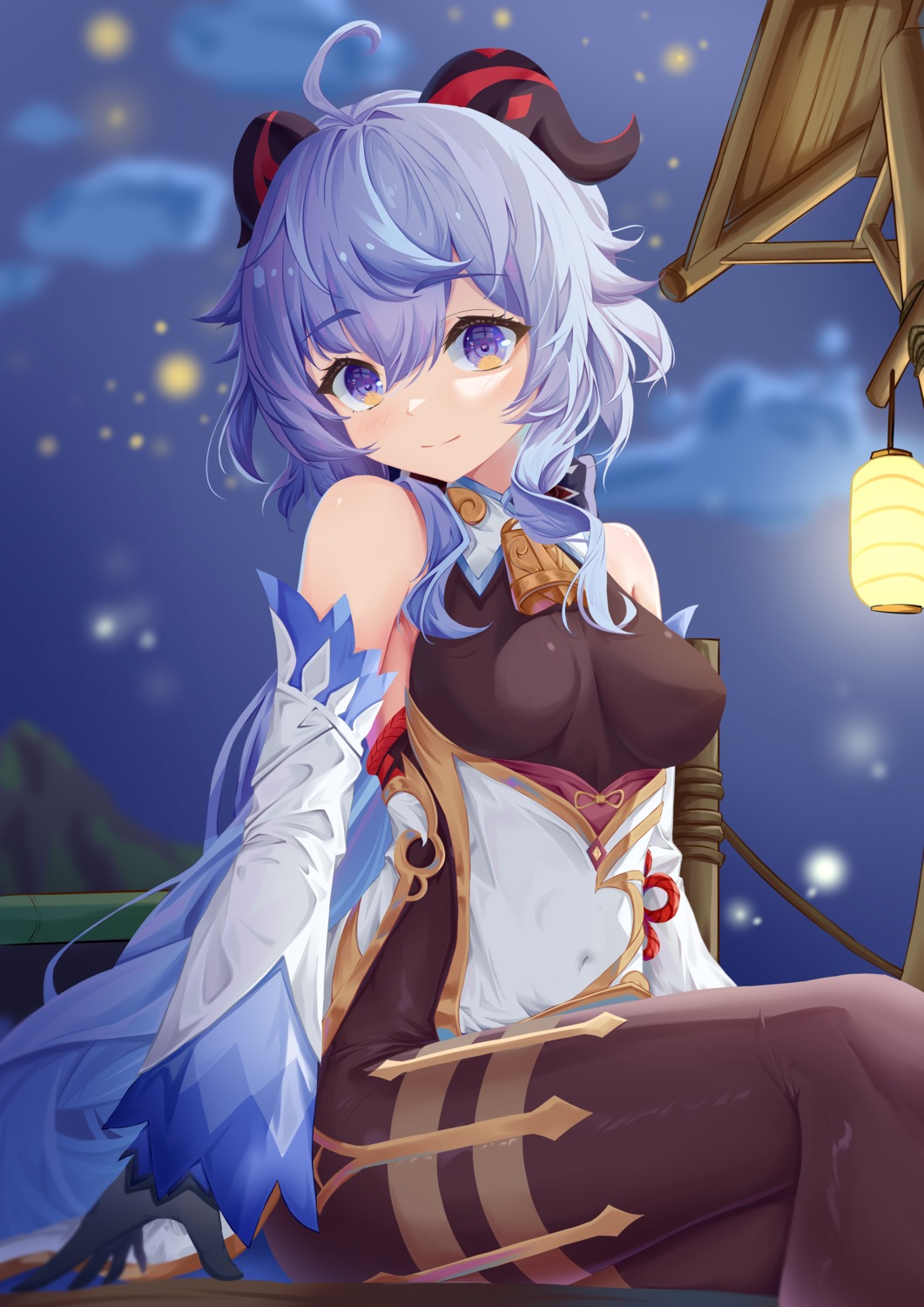 asian_clothes, ganyu, genshin_impact, horns, pai_daxing