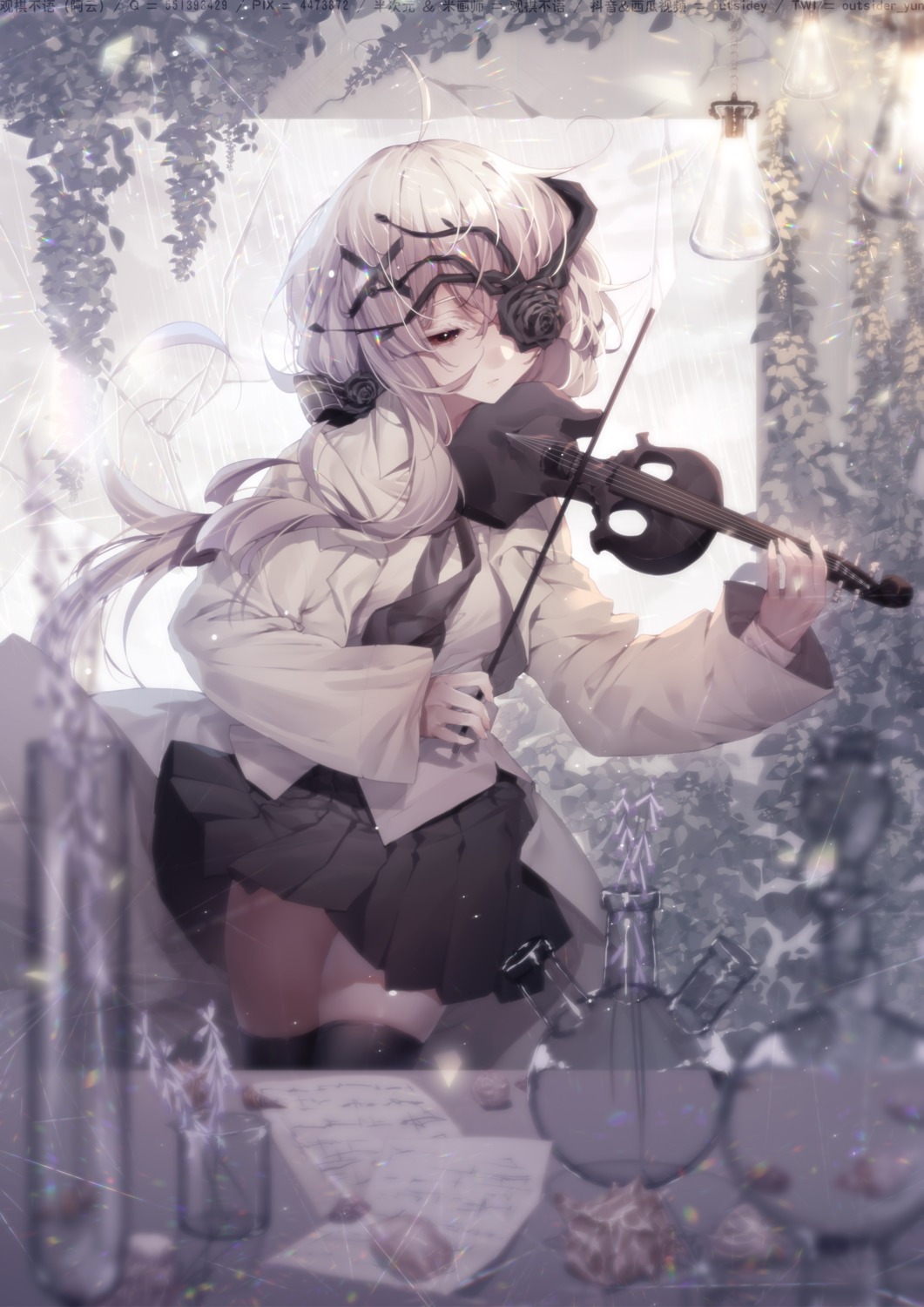 seifuku, skirt_lift, thighhighs, yun_(outsidey)
