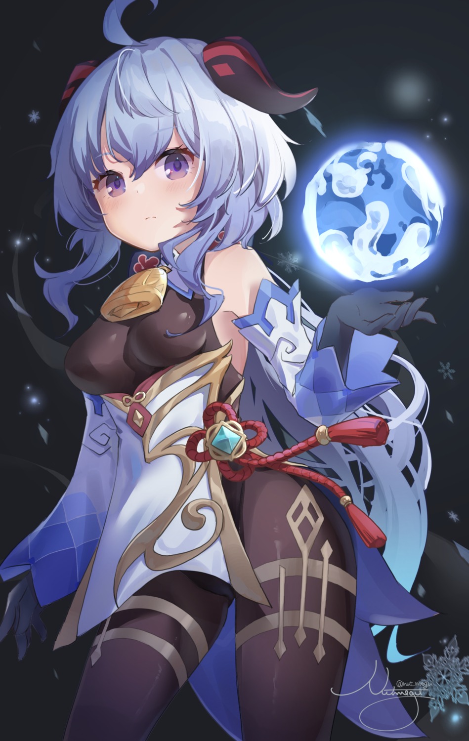 asian_clothes, ganyu, genshin_impact, horns, leotard, nut_megu, pantyhose