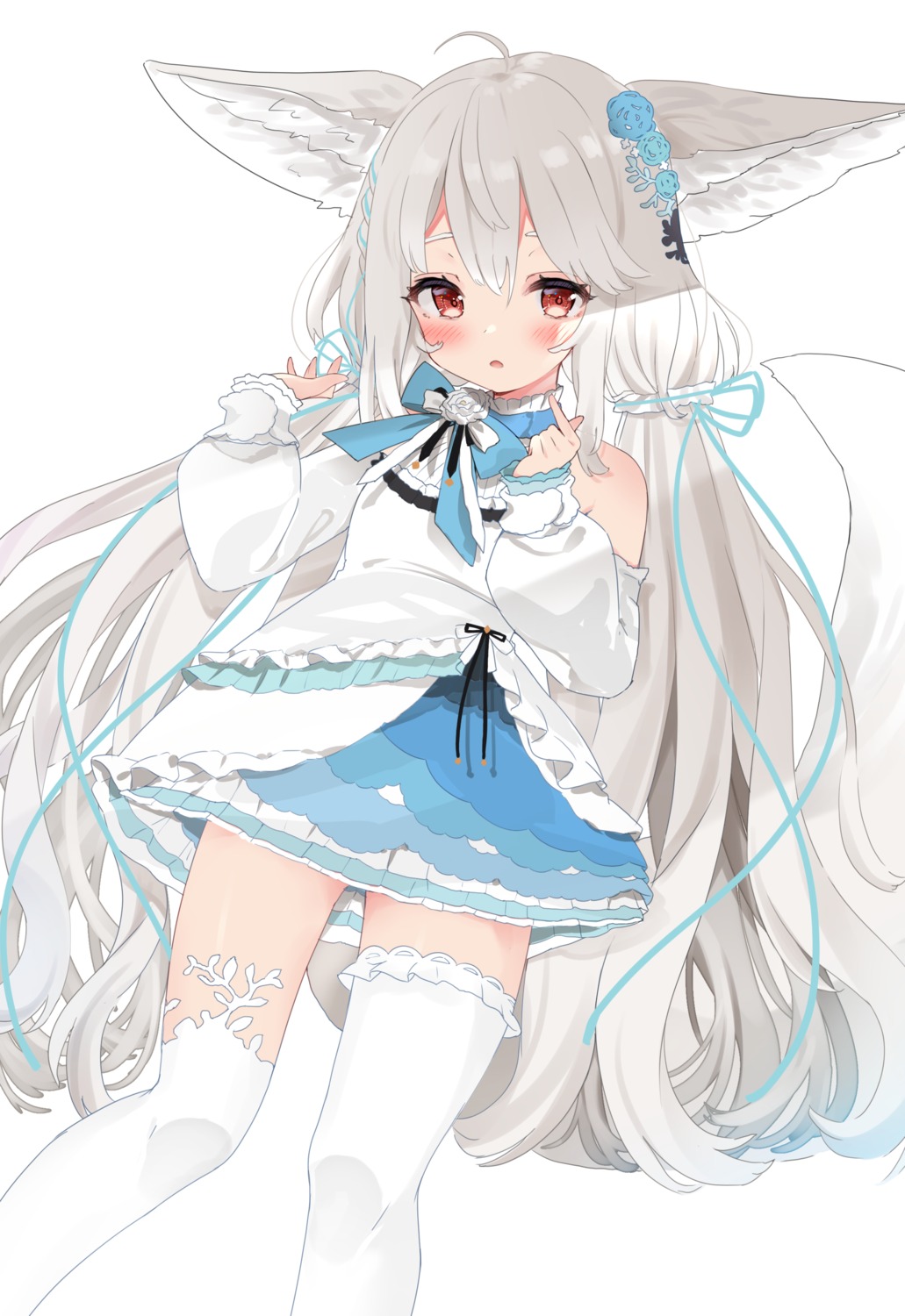 agaki_anko, animal_ears, thighhighs