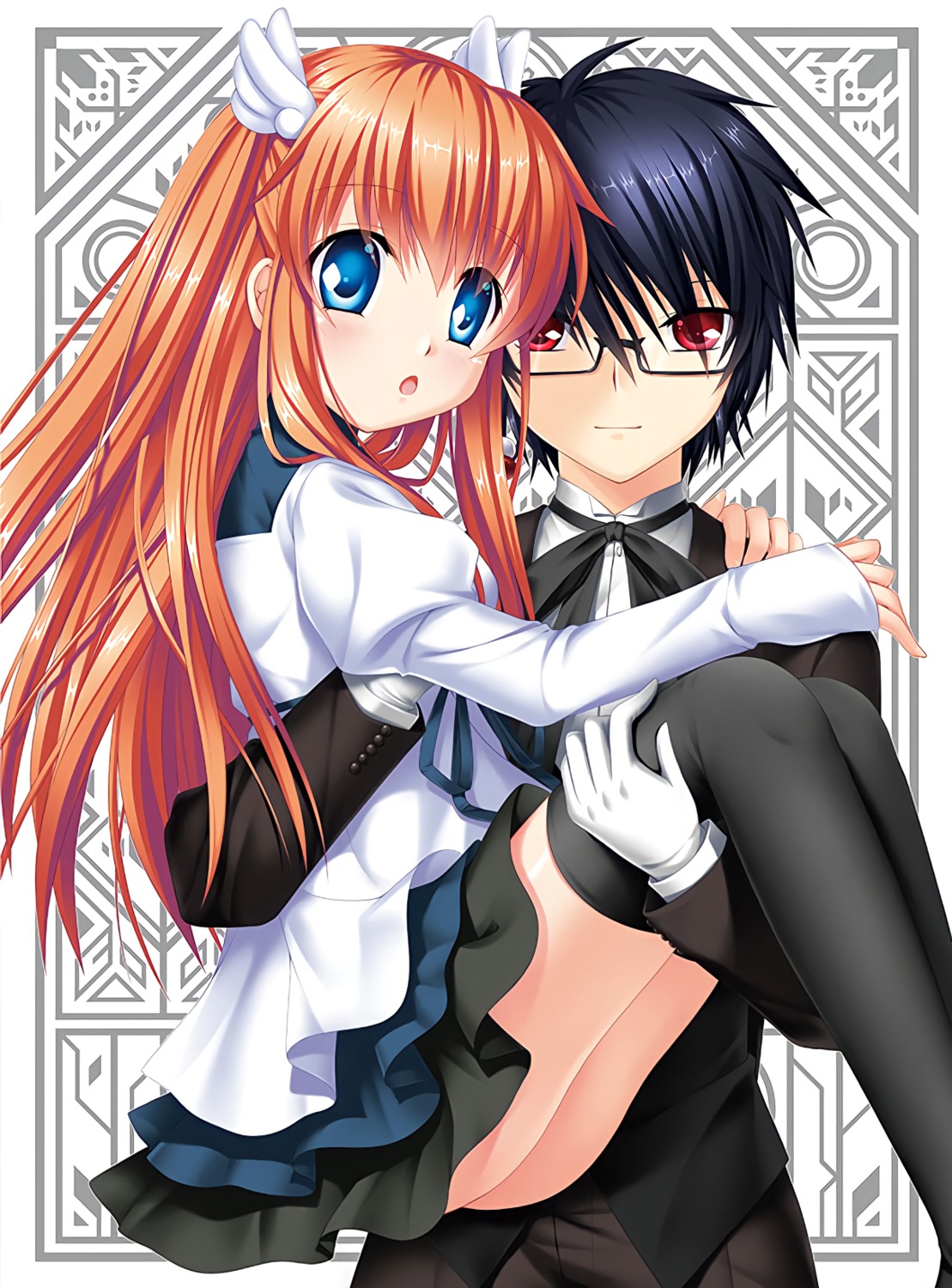 hinoue_itaru, key, megane, ootori_chihaya, ootori_sakuya, rewrite, seifuku, skirt_lift