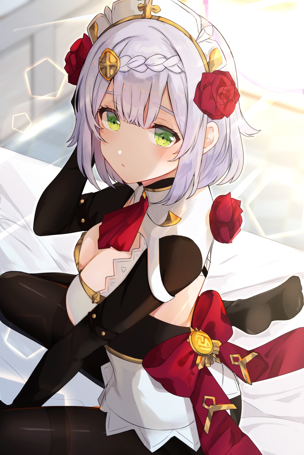 genshin_impact, goroo_(eneosu), noelle_(genshin_impact), pantyhose