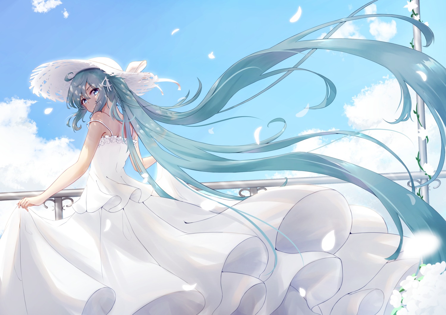 hatsune_miku, ningjuice, skirt_lift, vocaloid