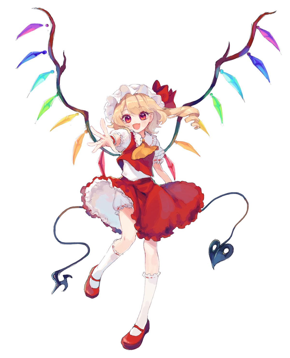 bloomers, flandre_scarlet, garan_co, skirt_lift, tail, touhou, wings