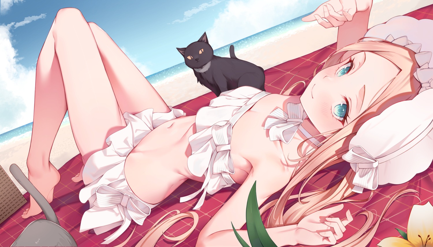 abigail_williams_(fate), bikini, fate/grand_order, neko, skirt_lift, swimsuits, yukishima_momo