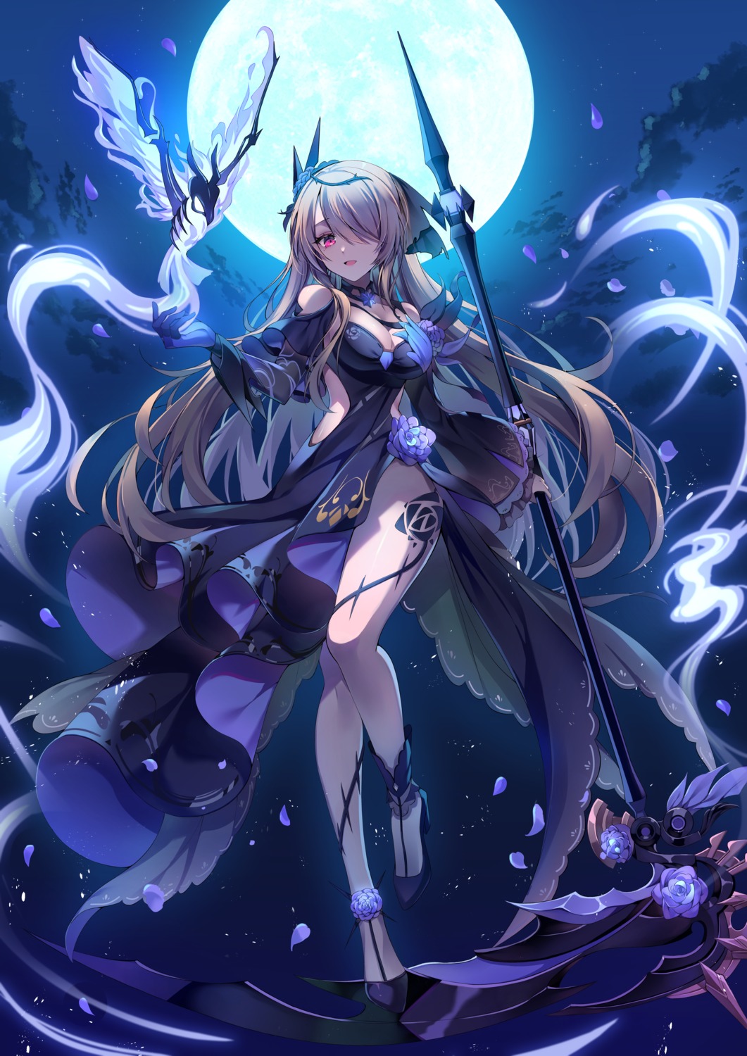 benghuai_xueyuan, dress, gin_(gin937), heels, honkai_impact, rita_rossweisse, tattoo, weapon