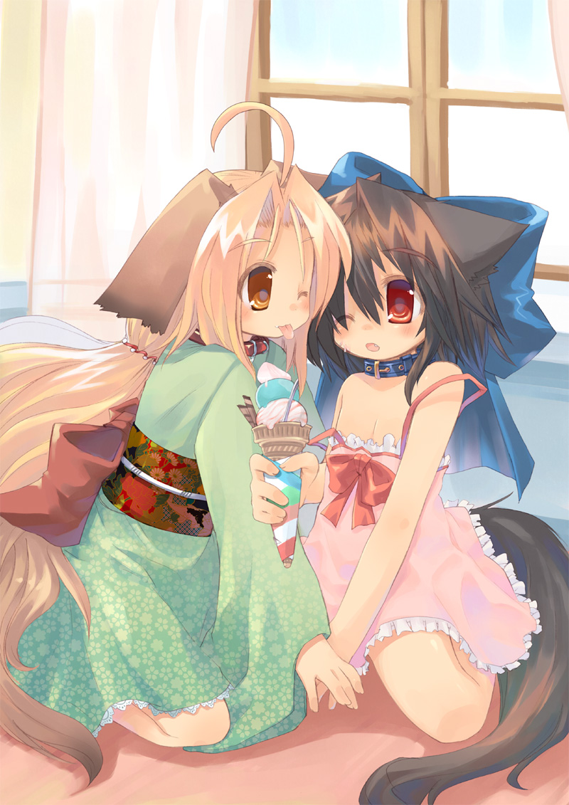 animal_ears, inumimi, kimono, toba_hiyoko